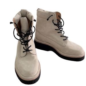 RAG & BONE SLOANE ANKLE SUEDE BOOTS (NEW!) COMBAT PLATFORM PALOMA BEIGE 38.5